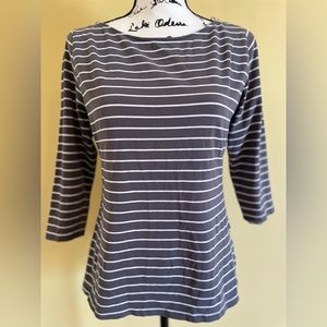 Gray and White Striped Shirt